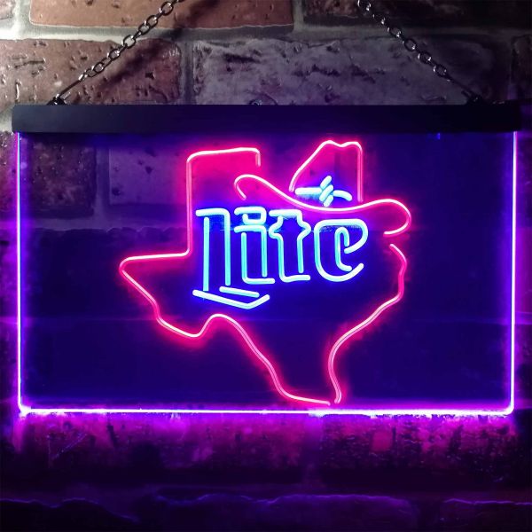 Miller Lite - Cowboy Dual LED Neon Light Sign